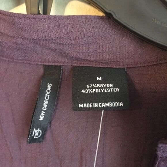 Nwt new directions medium dark purple top - Picture 3 of 5